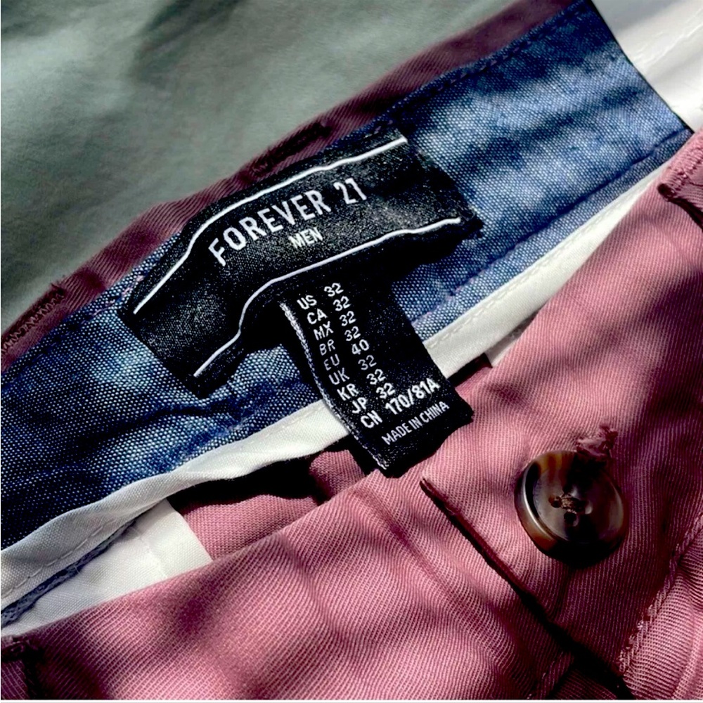 Forever 21 Mens Slim Fit Pants Burgundy